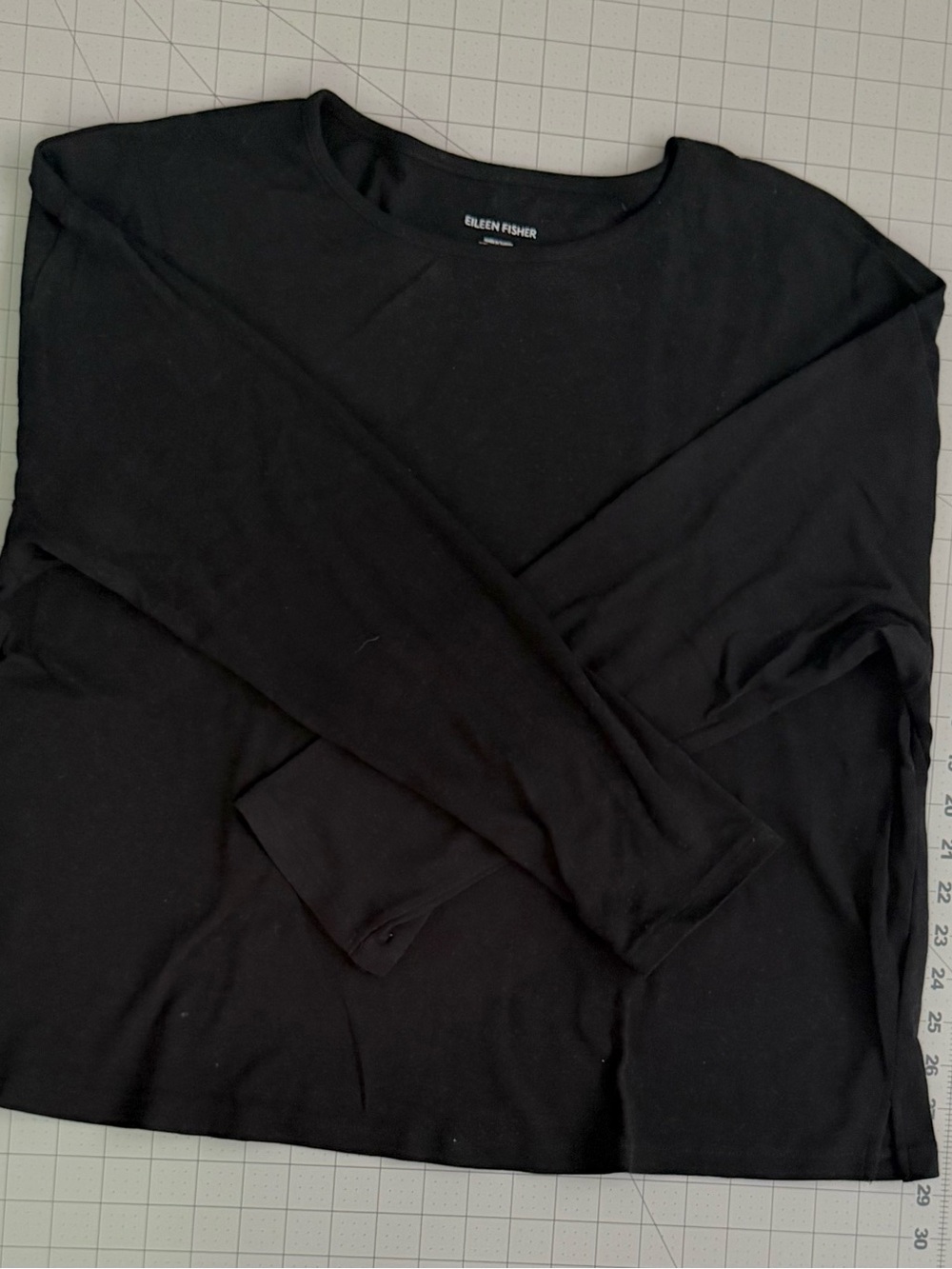 Eileen Fisher Black Long-Sleeve Tee